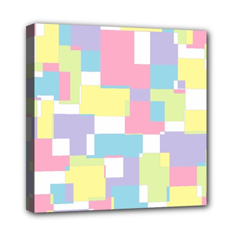 Mod Pastel Geometric Mini Canvas 8  x 8  (Framed) from ArtsNow.com