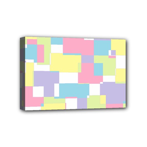 Mod Pastel Geometric Mini Canvas 6  x 4  (Framed) from ArtsNow.com