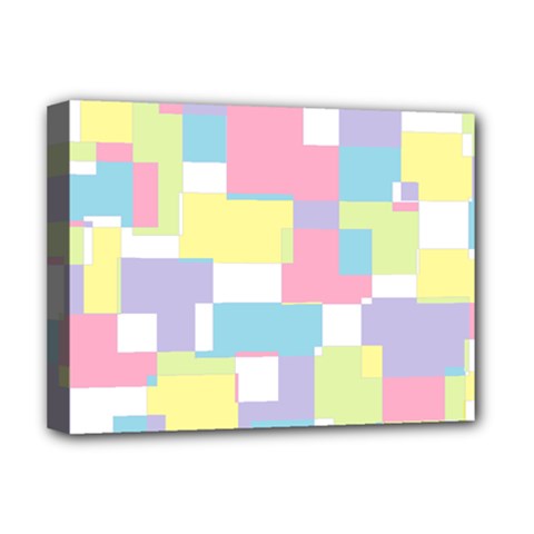 Mod Pastel Geometric Deluxe Canvas 16  x 12  (Framed)  from ArtsNow.com