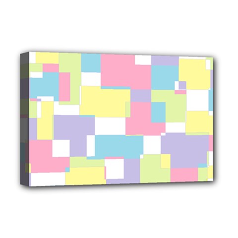 Mod Pastel Geometric Deluxe Canvas 18  x 12  (Framed) from ArtsNow.com