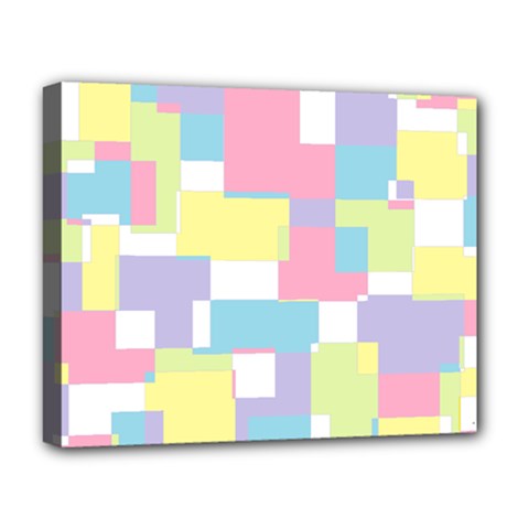 Mod Pastel Geometric Deluxe Canvas 20  x 16  (Framed) from ArtsNow.com