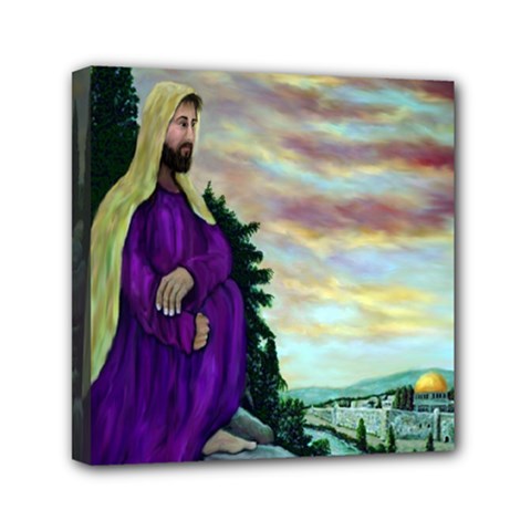 Jesus, A Man Of Sorrows   Ave Hurley   Mini Canvas 6  x 6  (Stretched) from ArtsNow.com