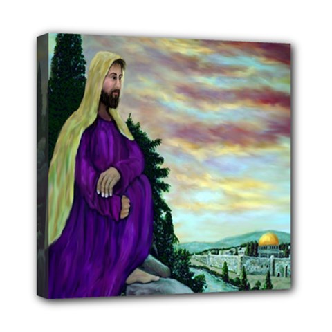 Jesus, A Man Of Sorrows   Ave Hurley   Mini Canvas 8  x 8  (Stretched) from ArtsNow.com