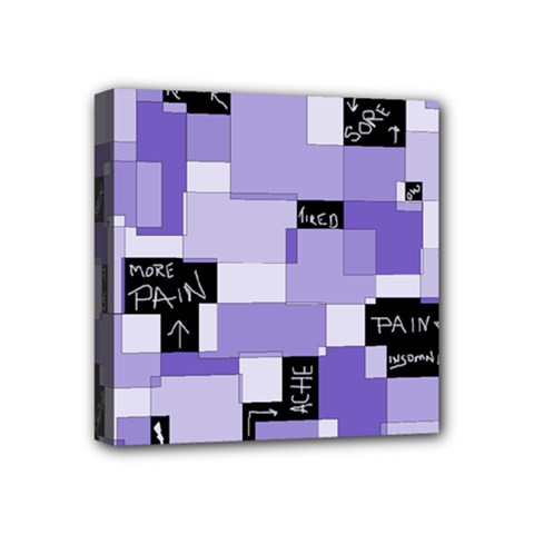 Purple Pain Modular Mini Canvas 4  x 4  (Framed) from ArtsNow.com