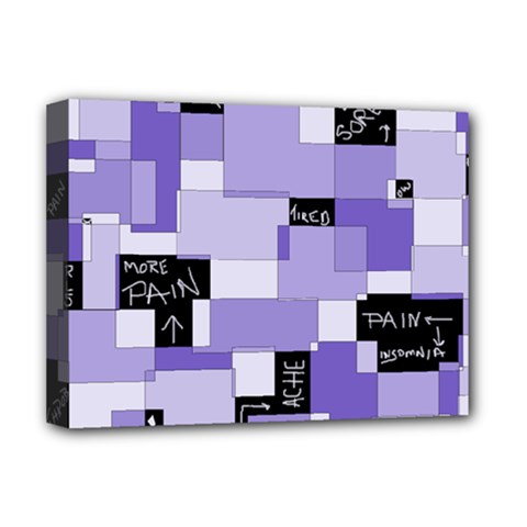Purple Pain Modular Deluxe Canvas 16  x 12  (Framed)  from ArtsNow.com