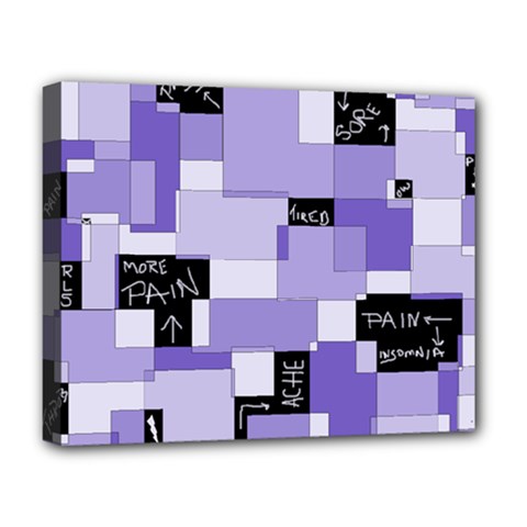 Purple Pain Modular Deluxe Canvas 20  x 16  (Framed) from ArtsNow.com