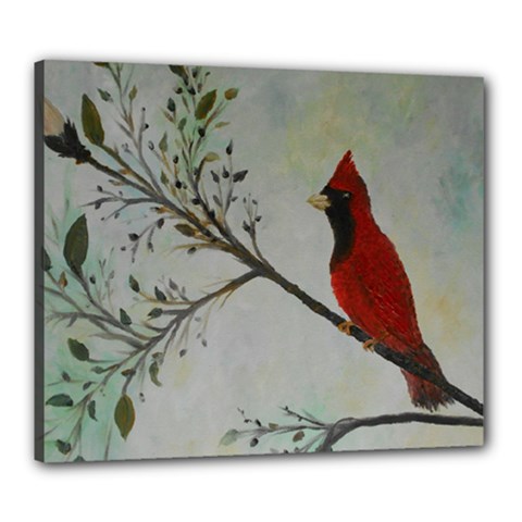 Sweet Red Cardinal Canvas 24  x 20  (Framed) from ArtsNow.com