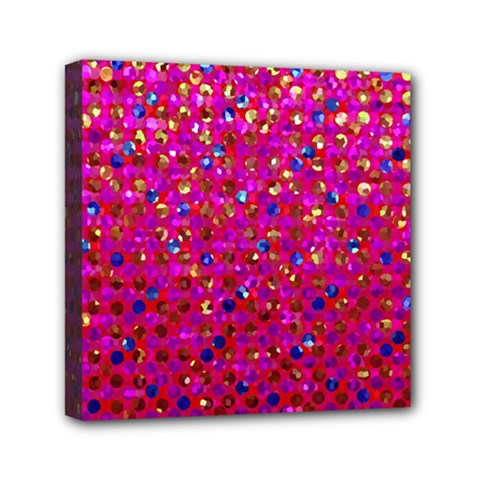 Polka Dot Sparkley Jewels 1 Mini Canvas 6  x 6  (Framed) from ArtsNow.com