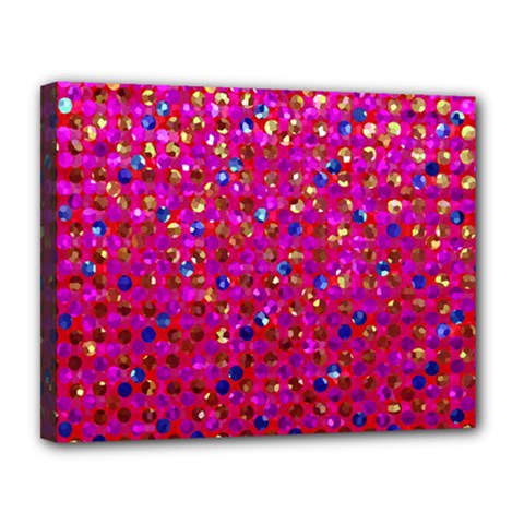 Polka Dot Sparkley Jewels 1 Canvas 14  x 11  (Framed) from ArtsNow.com