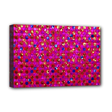 Polka Dot Sparkley Jewels 1 Deluxe Canvas 18  x 12  (Framed) from ArtsNow.com
