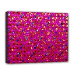 Polka Dot Sparkley Jewels 1 Deluxe Canvas 20  x 16  (Framed)