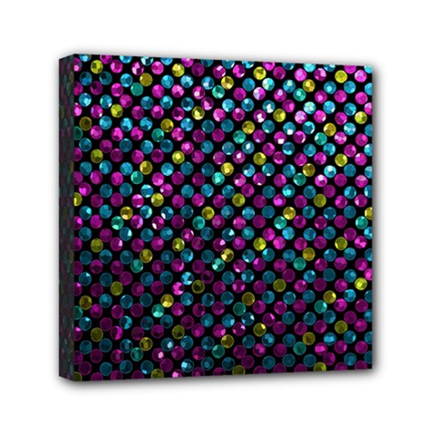 Polka Dot Sparkley Jewels 2 Mini Canvas 6  x 6  (Framed) from ArtsNow.com