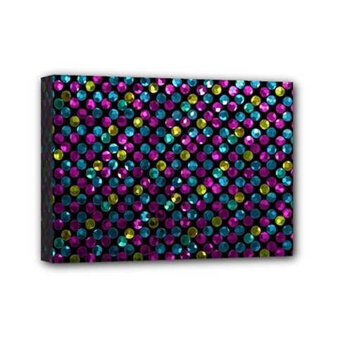 Polka Dot Sparkley Jewels 2 Mini Canvas 7  x 5  (Framed) from ArtsNow.com