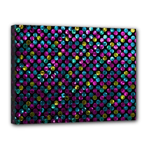 Polka Dot Sparkley Jewels 2 Canvas 16  x 12  (Framed) from ArtsNow.com