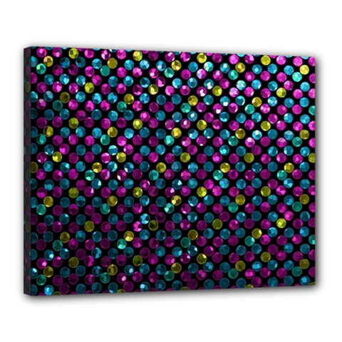 Polka Dot Sparkley Jewels 2 Canvas 20  x 16  (Framed) from ArtsNow.com