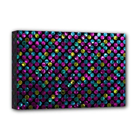 Polka Dot Sparkley Jewels 2 Deluxe Canvas 18  x 12  (Framed) from ArtsNow.com