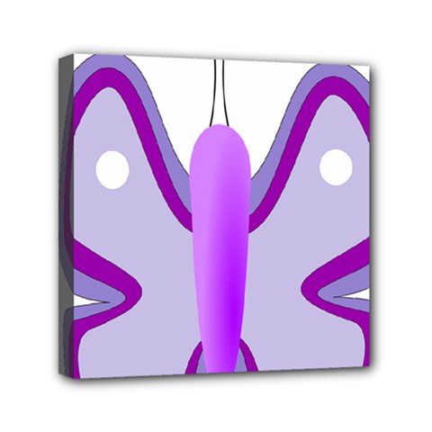 Cute Awareness Butterfly Mini Canvas 6  x 6  (Framed) from ArtsNow.com