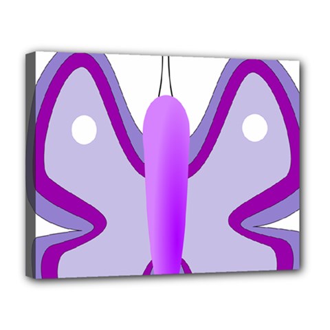 Cute Awareness Butterfly Canvas 14  x 11  (Framed) from ArtsNow.com