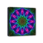 Star Of Leaves, Abstract Magenta Green Forest Mini Canvas 4 x 4 (Framed) Star Of Leaves, Abstract Magenta Green Forest Mini Canvas 4 x 4 (Framed)