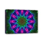 Star Of Leaves, Abstract Magenta Green Forest Mini Canvas 7  x 5  (Framed)