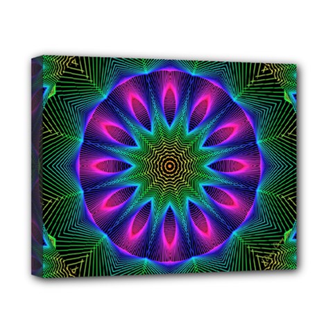 Star Of Leaves, Abstract Magenta Green Forest Canvas 10  x 8  (Framed) from ArtsNow.com