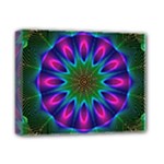 Star Of Leaves, Abstract Magenta Green Forest Deluxe Canvas 14  x 11  (Framed)