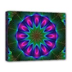 Star Of Leaves, Abstract Magenta Green Forest Deluxe Canvas 20  x 16  (Framed)