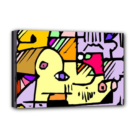 Fighting The Fog Deluxe Canvas 18  x 12  (Framed) from ArtsNow.com