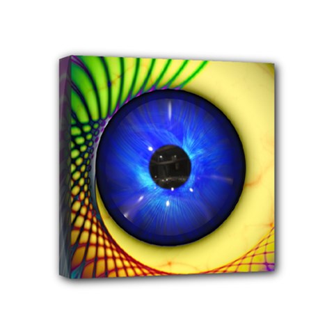Eerie Psychedelic Eye Mini Canvas 4  x 4  (Framed) from ArtsNow.com