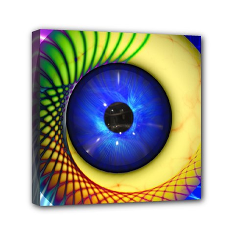 Eerie Psychedelic Eye Mini Canvas 6  x 6  (Framed) from ArtsNow.com