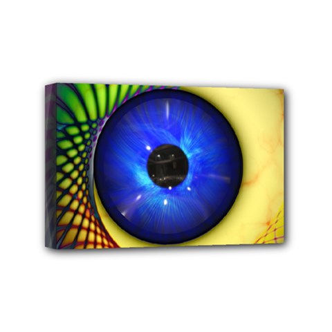 Eerie Psychedelic Eye Mini Canvas 6  x 4  (Framed) from ArtsNow.com