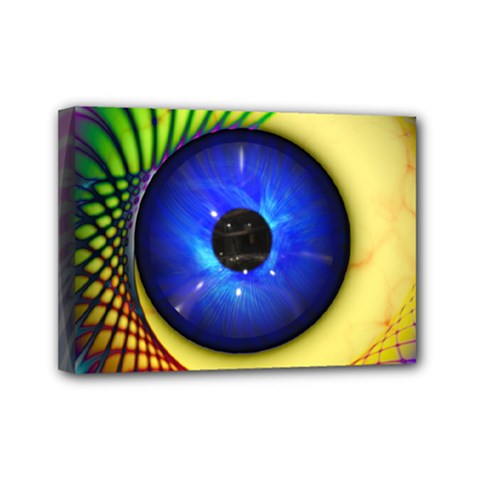 Eerie Psychedelic Eye Mini Canvas 7  x 5  (Framed) from ArtsNow.com