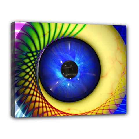 Eerie Psychedelic Eye Canvas 14  x 11  (Framed) from ArtsNow.com