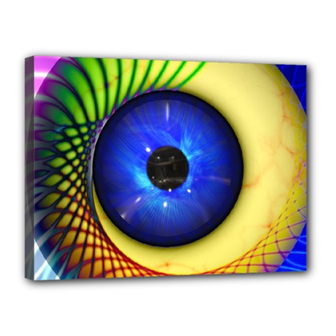 Eerie Psychedelic Eye Canvas 16  x 12  (Framed) from ArtsNow.com