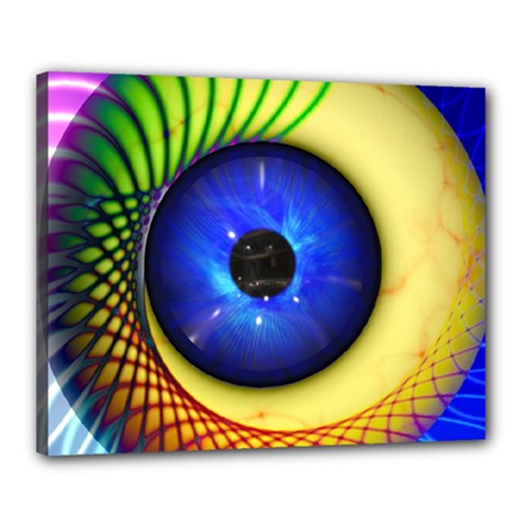 Eerie Psychedelic Eye Canvas 20  x 16  (Framed) from ArtsNow.com