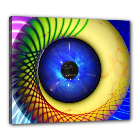 Eerie Psychedelic Eye Canvas 24  x 20  (Framed) from ArtsNow.com