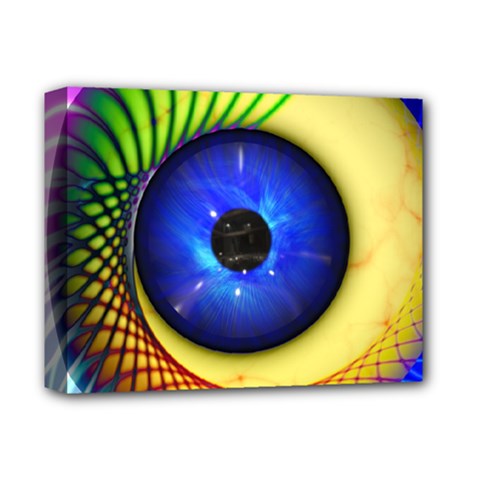 Eerie Psychedelic Eye Deluxe Canvas 14  x 11  (Framed) from ArtsNow.com