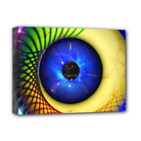 Eerie Psychedelic Eye Deluxe Canvas 16  x 12  (Framed)  from ArtsNow.com