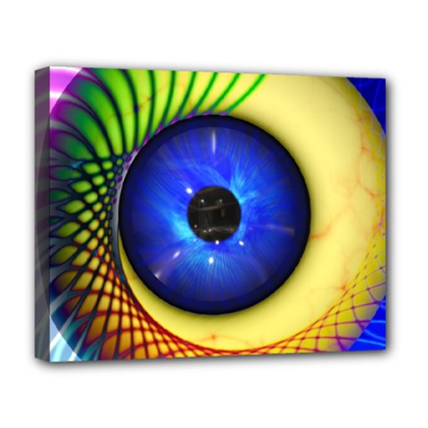 Eerie Psychedelic Eye Deluxe Canvas 20  x 16  (Framed) from ArtsNow.com