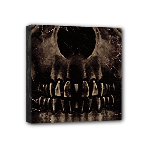 Skull Poster Background Mini Canvas 4  x 4  (Framed) from ArtsNow.com