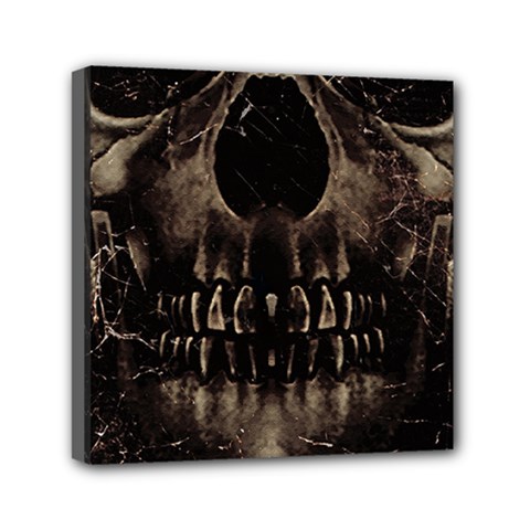 Skull Poster Background Mini Canvas 6  x 6  (Framed) from ArtsNow.com