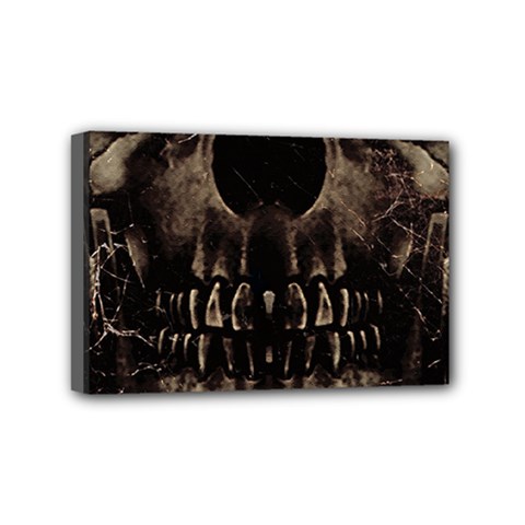 Skull Poster Background Mini Canvas 6  x 4  (Framed) from ArtsNow.com