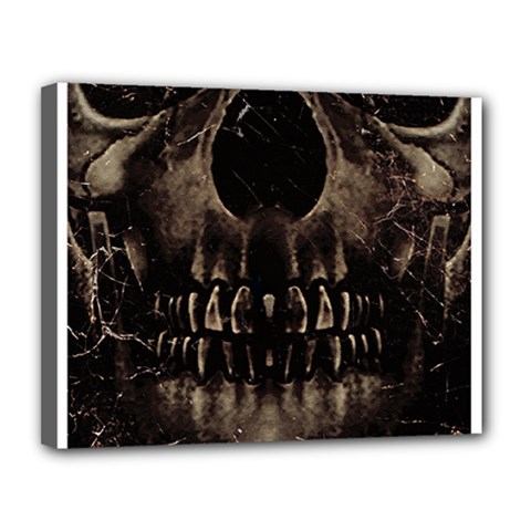 Skull Poster Background Canvas 14  x 11  (Framed) from ArtsNow.com