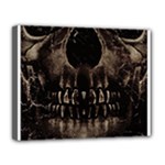 Skull Poster Background Canvas 14  x 11  (Framed)