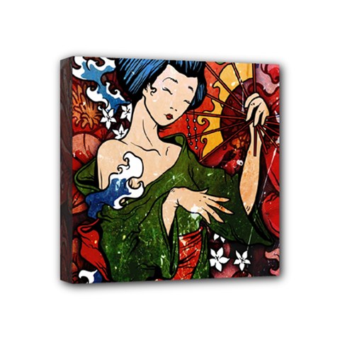 Geisha Mini Canvas 4  x 4  (Stretched) from ArtsNow.com
