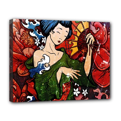 Geisha Canvas 14  x 11  (Stretched) from ArtsNow.com