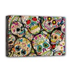 Sugar Skull Collage Deluxe Canvas 18  x 12  (Stretched)