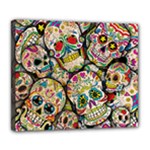 Sugar Skull Collage Deluxe Canvas 24  x 20  (Stretched)