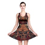 Evil Skulls All Over Print Reversible Skater Dress