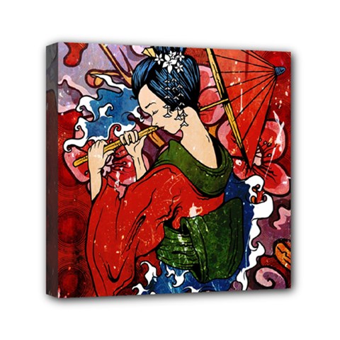 Geisha Mini Canvas 6  x 6  (Stretched) from ArtsNow.com